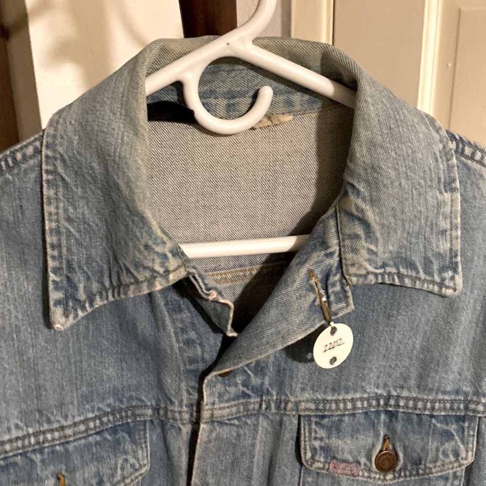 1970 Vintage Roebucks (Sears) light blue Trucker no side pockets